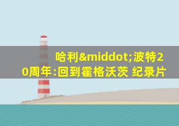哈利·波特20周年:回到霍格沃茨 纪录片